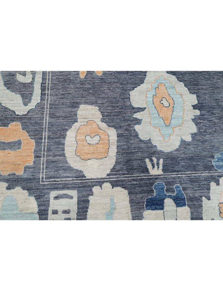 Hand Knotted Oushak Wool Rug 12' 3" x 14' 11" - No. AT20484