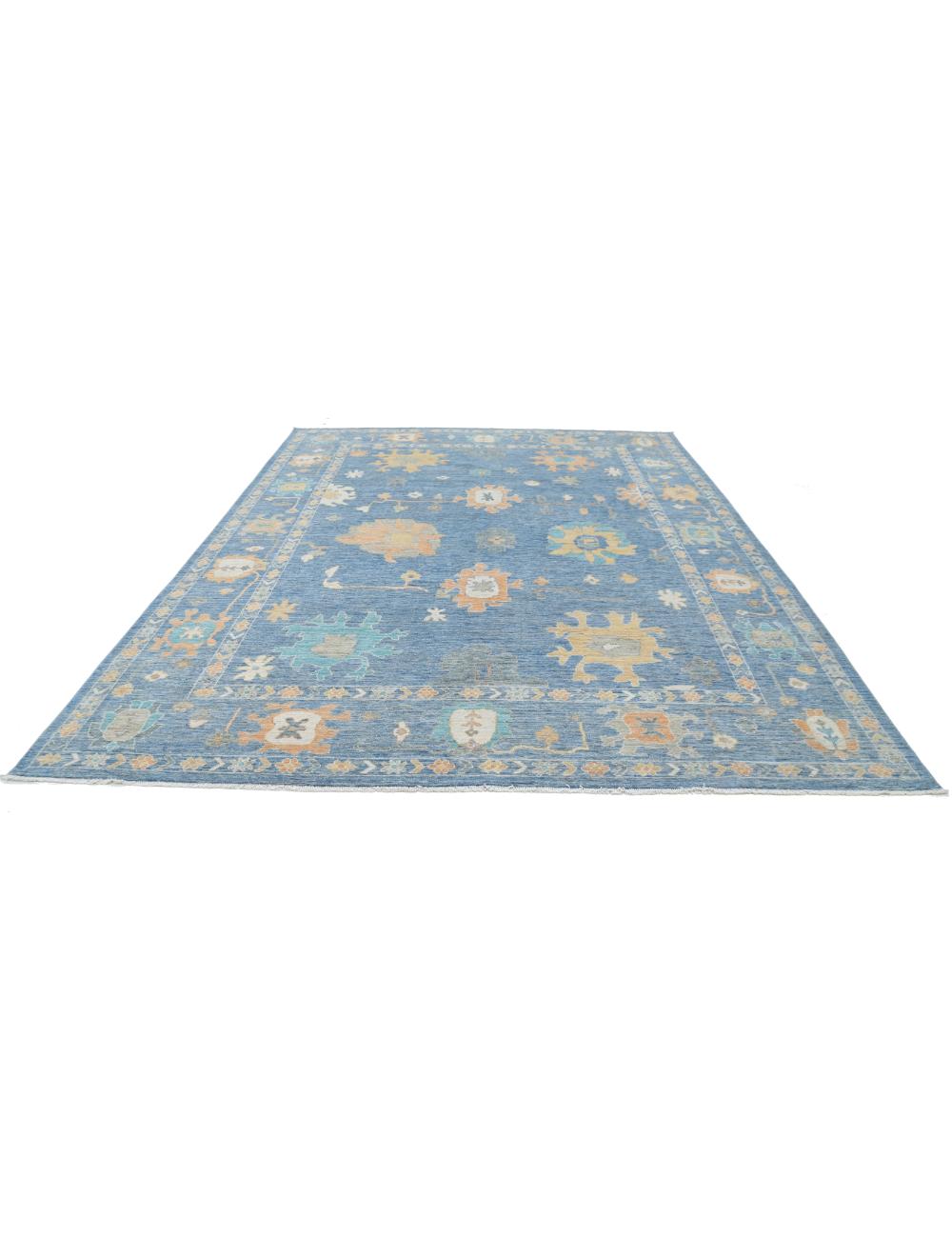 Hand Knotted Oushak Wool Rug 9' 2" x 11' 10" - No. AT25684
