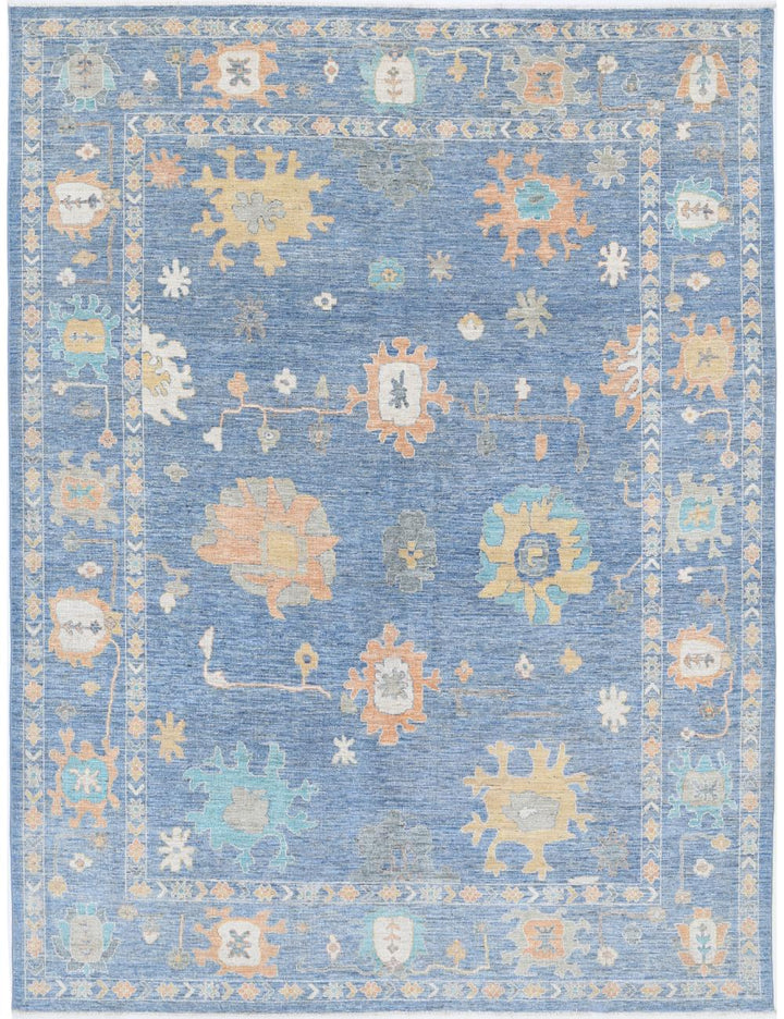 Hand Knotted Oushak Wool Rug 9' 2" x 11' 10" - No. AT25684