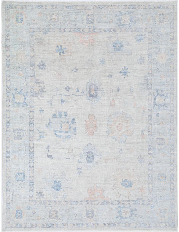 Hand Knotted Oushak Wool Rug 9' 2" x 12' 3" - No. AT67582