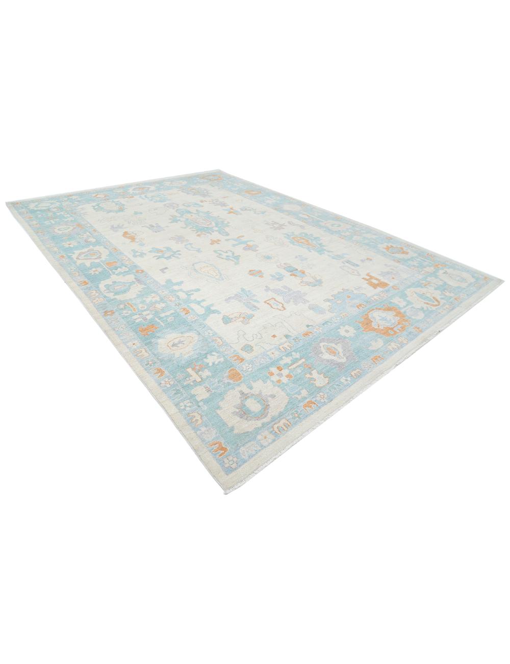 Hand Knotted Oushak Wool Rug 10' 1" x 14' 1" - No. AT39716