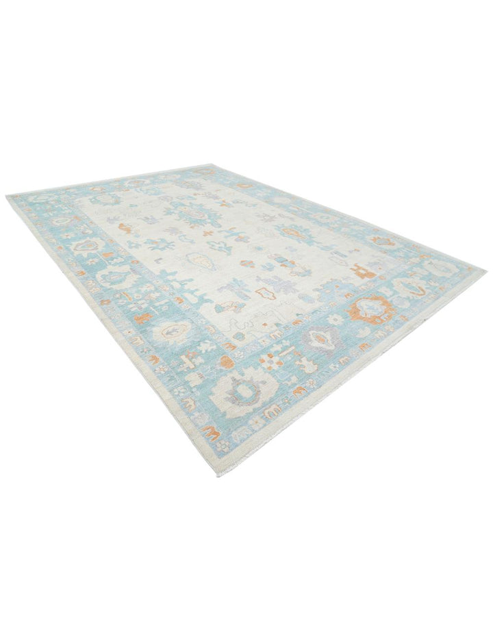 Hand Knotted Oushak Wool Rug 10' 1" x 14' 1" - No. AT39716