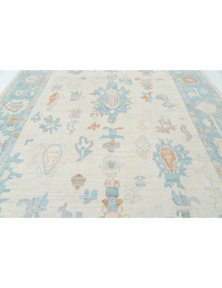 Hand Knotted Oushak Wool Rug 10' 1" x 14' 1" - No. AT39716