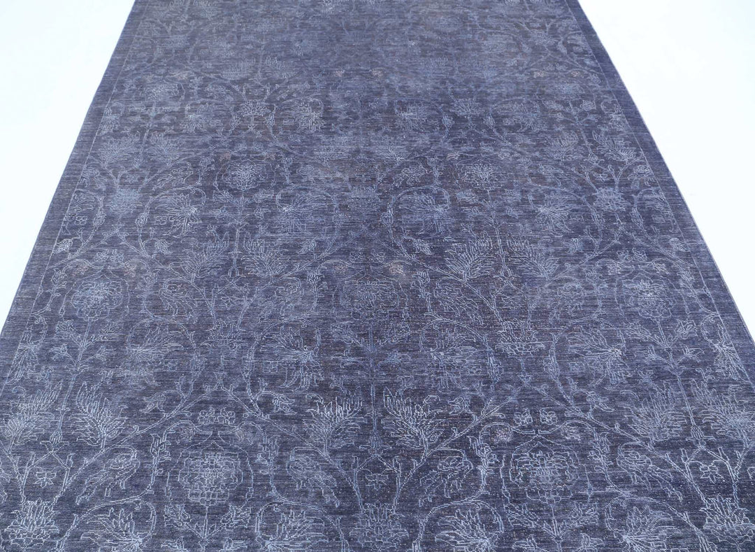 Hand Knotted Overdye Wool & Bamboo Silk Rug 6' 7" x 9' 7" - No. AT44290