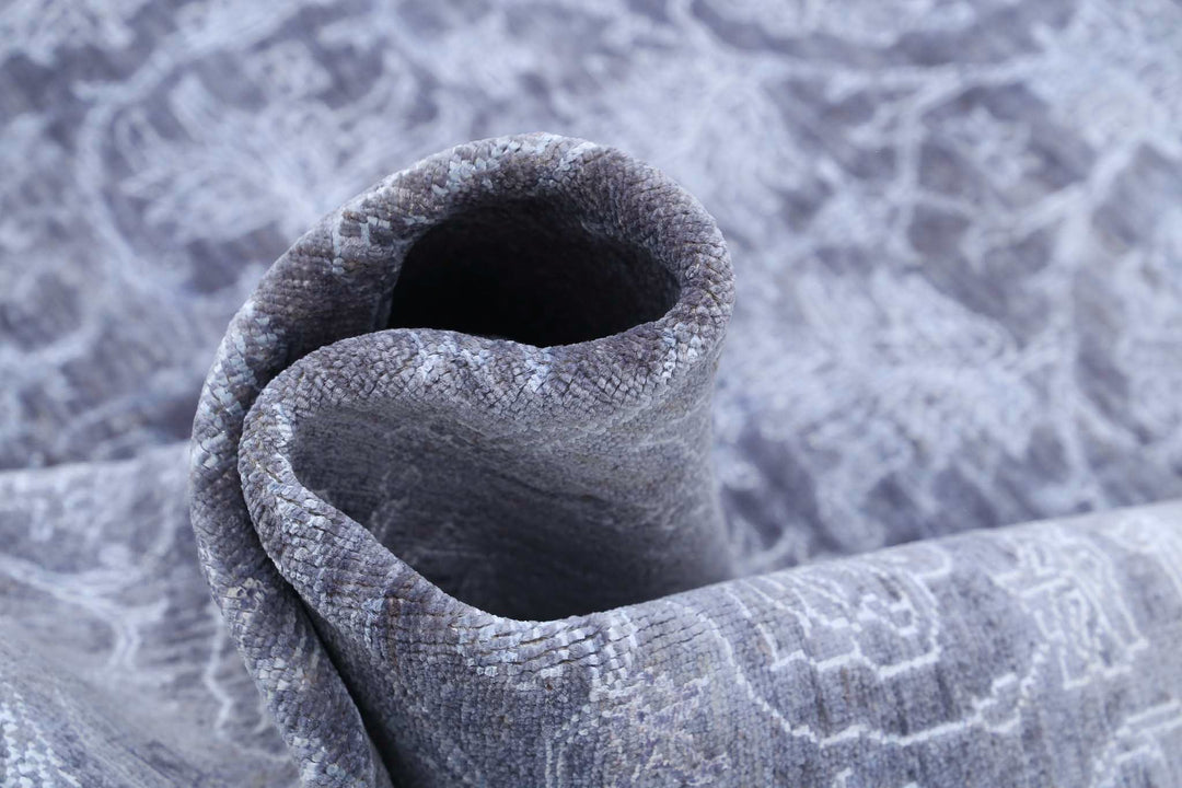 Hand Knotted Overdye Wool & Bamboo Silk Rug 6' 7" x 9' 7" - No. AT44290