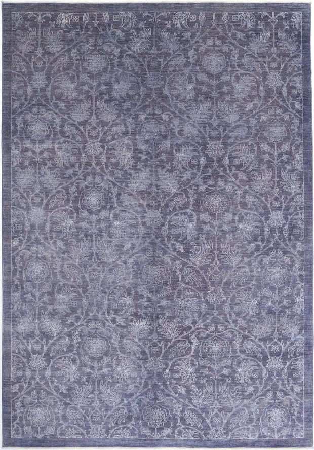 Hand Knotted Overdye Wool & Bamboo Silk Rug 6' 7" x 9' 7" - No. AT44290