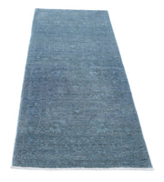 Hand Knotted Overdye Wool Rug 2' 5" x 6' 5" - No. AT17644