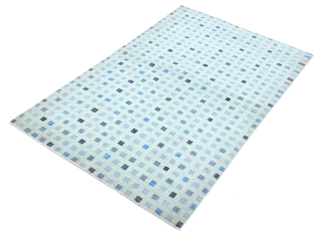 Hand Knotted Modern Overdye Wool Rug 3' 2" x 4' 11" - No. AT24947