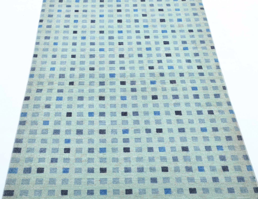 Hand Knotted Modern Overdye Wool Rug 3' 2" x 4' 11" - No. AT24947