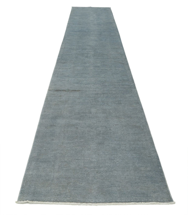 Hand Knotted Overdye Wool Rug 3' 6" x 19' 7" - No. AT56094