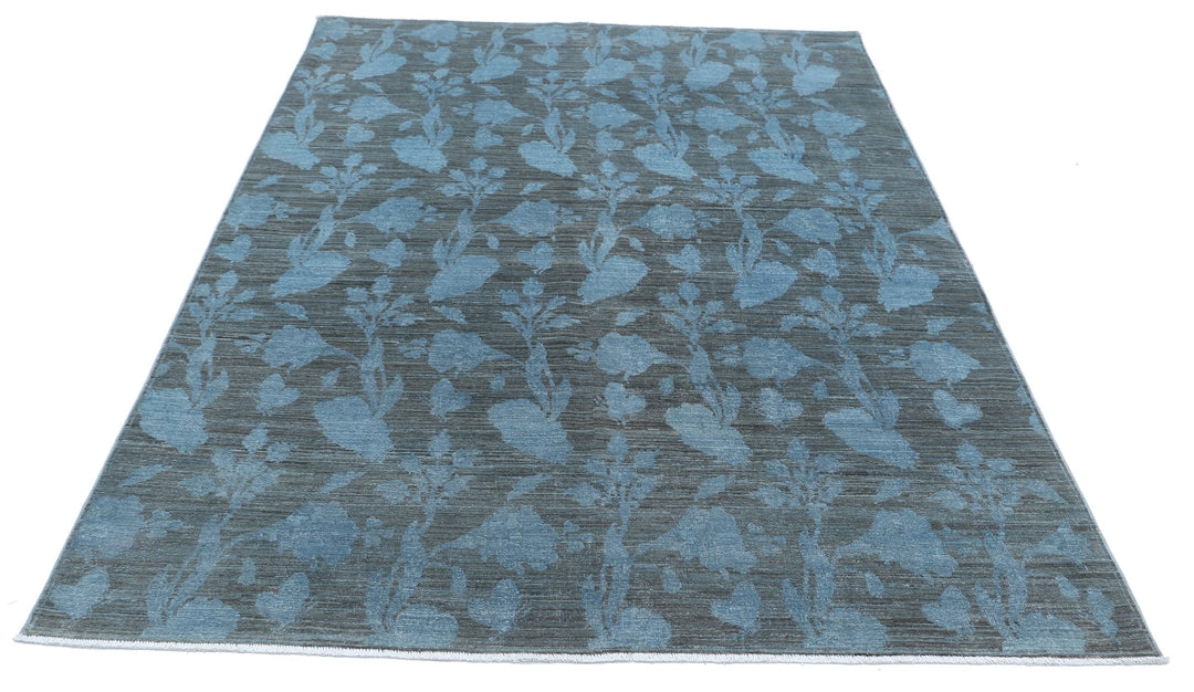 Hand Knotted Overdye Wool Rug 5' 4" x 7' 8" - No. AT51060