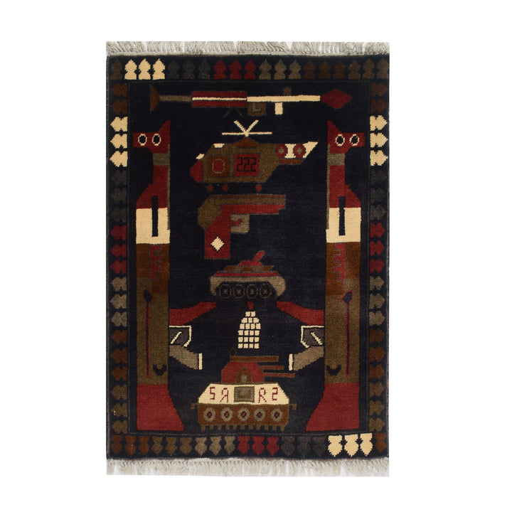 Afghan War Rug 2' x 2' 8" - No. AL81412