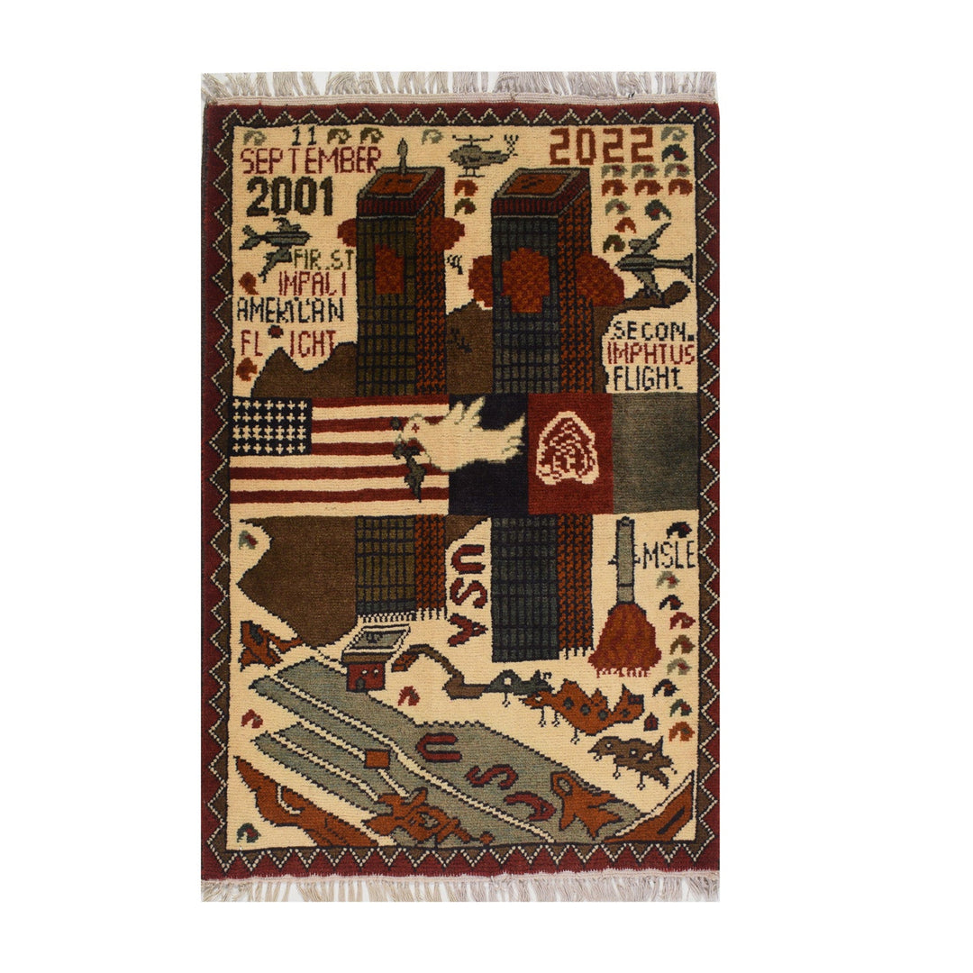 Afghan War Rug 2' x 2'9" - No. AL27170