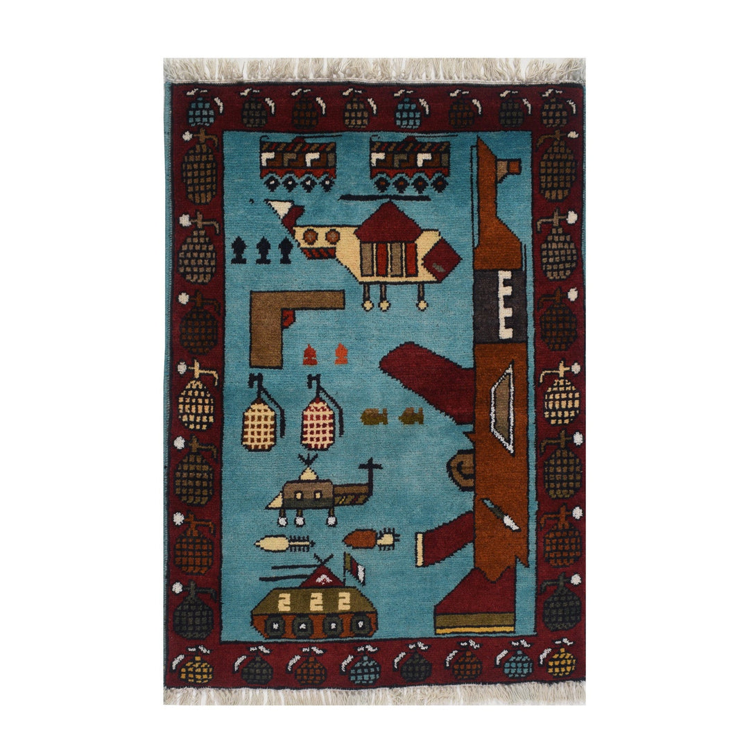 Afghan War Rug 2' x 2'8" - No. AL13254