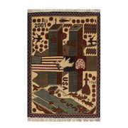 Afghan War Rug 2' x 2'9" - No. AL59231