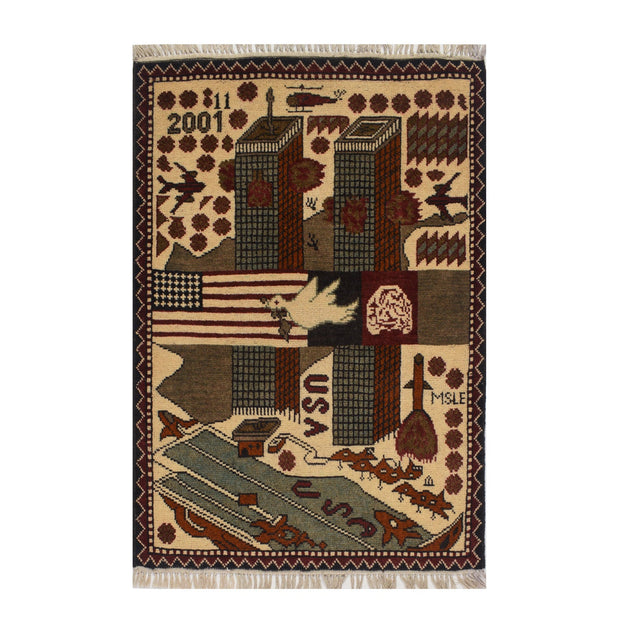 Afghan War Rug 2' x 2'9" - No. AL59231