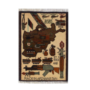 Afghan War Rug 1' 9" x 2' 5" - No. AL11636