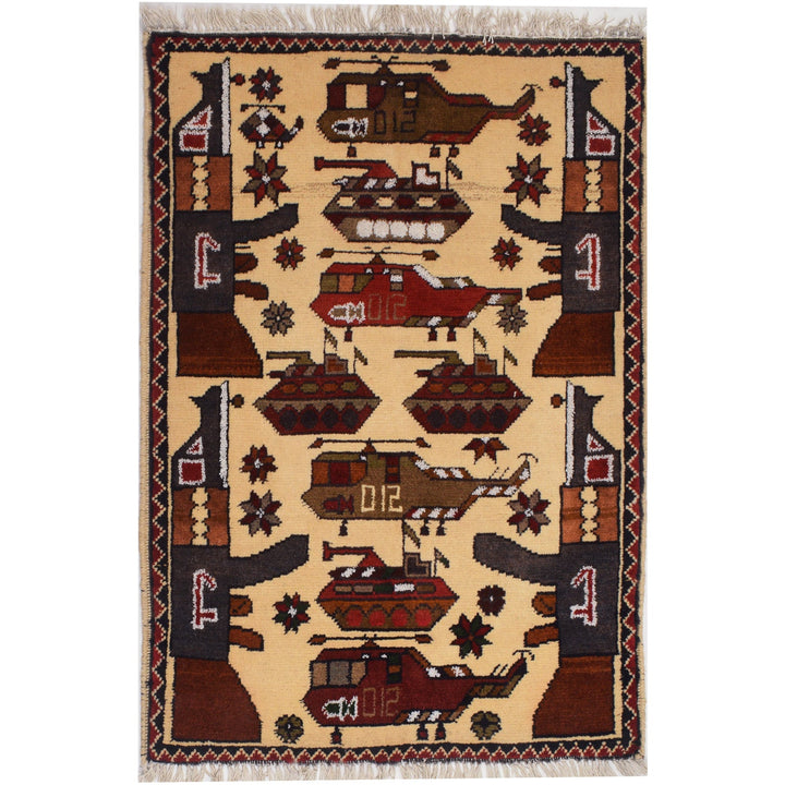 Afghan War Rug 1'9" x 2'8" - No. AL90446