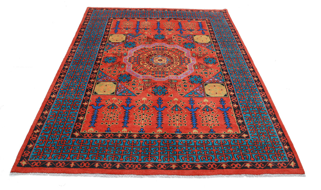 Hand Knotted Mamluk Wool Rug 5' 7" x 7' 9" - No. AT99762