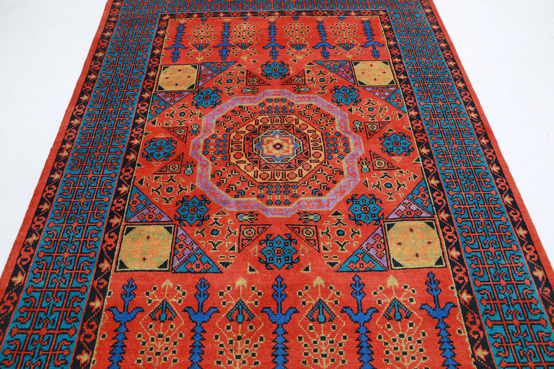 Hand Knotted Mamluk Wool Rug 5' 7" x 7' 9" - No. AT99762