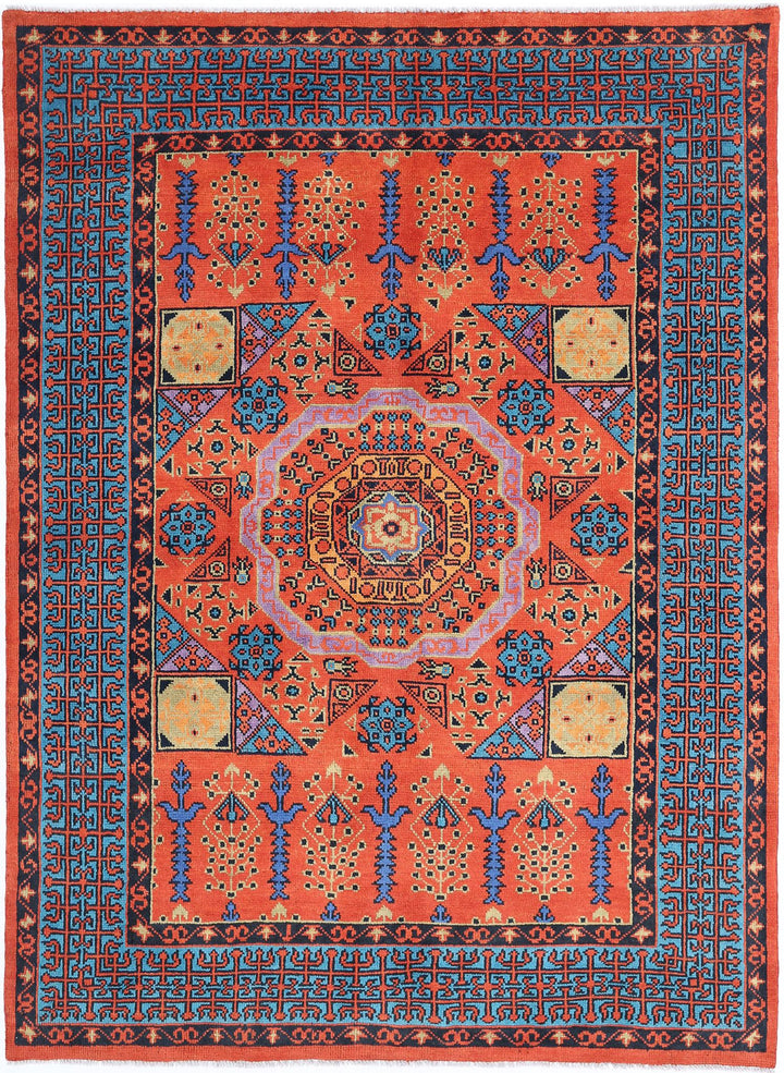 Hand Knotted Mamluk Wool Rug 5' 7" x 7' 9" - No. AT99762