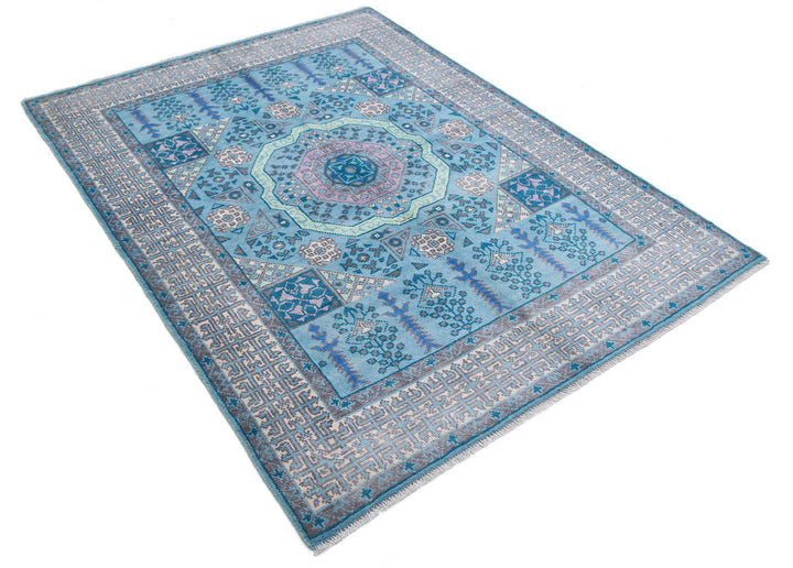 Hand Knotted Mamluk Wool Rug 4' 11" x 6' 7" - No. AT74767
