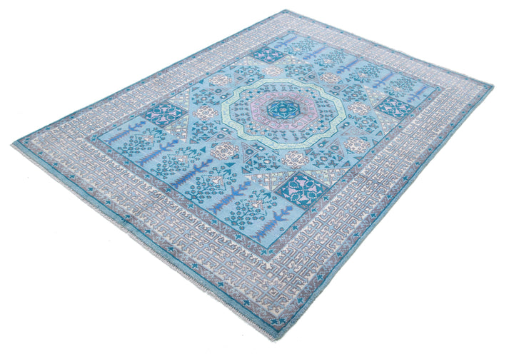 Hand Knotted Mamluk Wool Rug 4' 11" x 6' 7" - No. AT74767