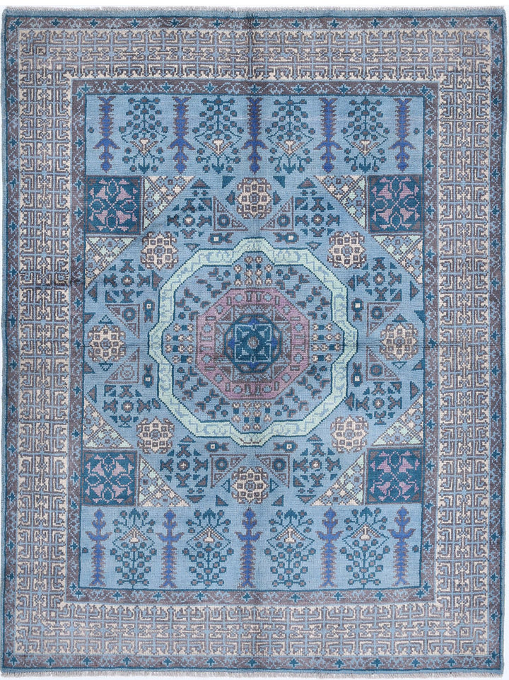 Hand Knotted Mamluk Wool Rug 4' 11" x 6' 7" - No. AT74767