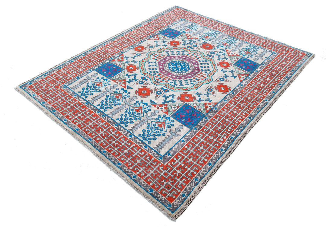 Hand Knotted Mamluk Wool Rug 5' 0" x 6' 4" - No. AT14532