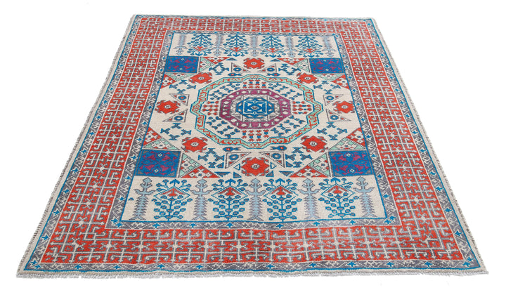 Hand Knotted Mamluk Wool Rug 5' 0" x 6' 4" - No. AT14532