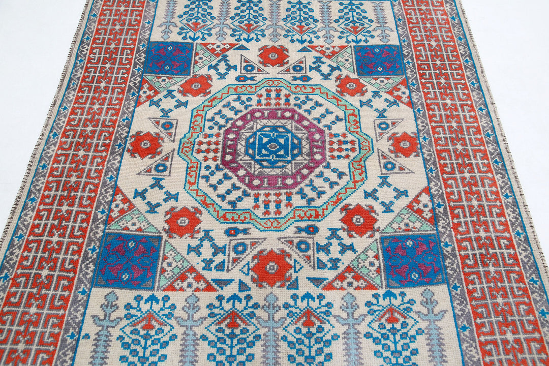 Hand Knotted Mamluk Wool Rug 5' 0" x 6' 4" - No. AT14532