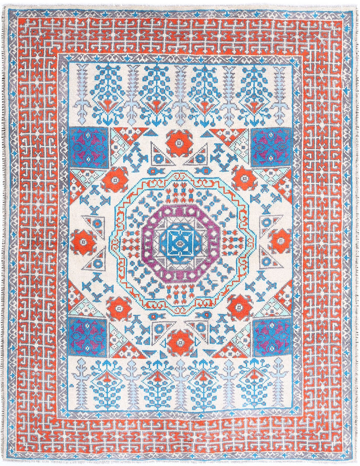Hand Knotted Mamluk Wool Rug 5' 0" x 6' 4" - No. AT14532