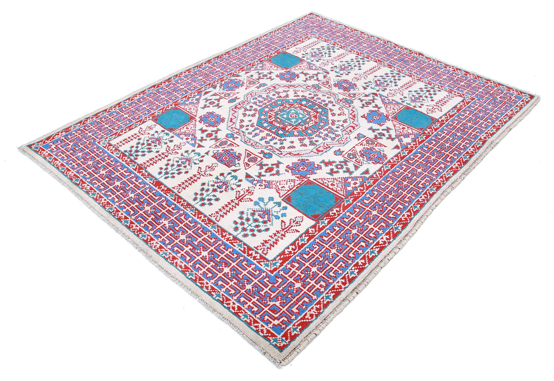 Hand Knotted Mamluk Wool Rug 5' 1" x 6' 7" - No. AT52480