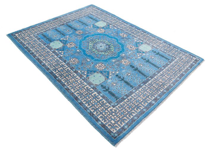 Hand Knotted Mamluk Wool Rug 4' 11" x 6' 7" - No. AT24724