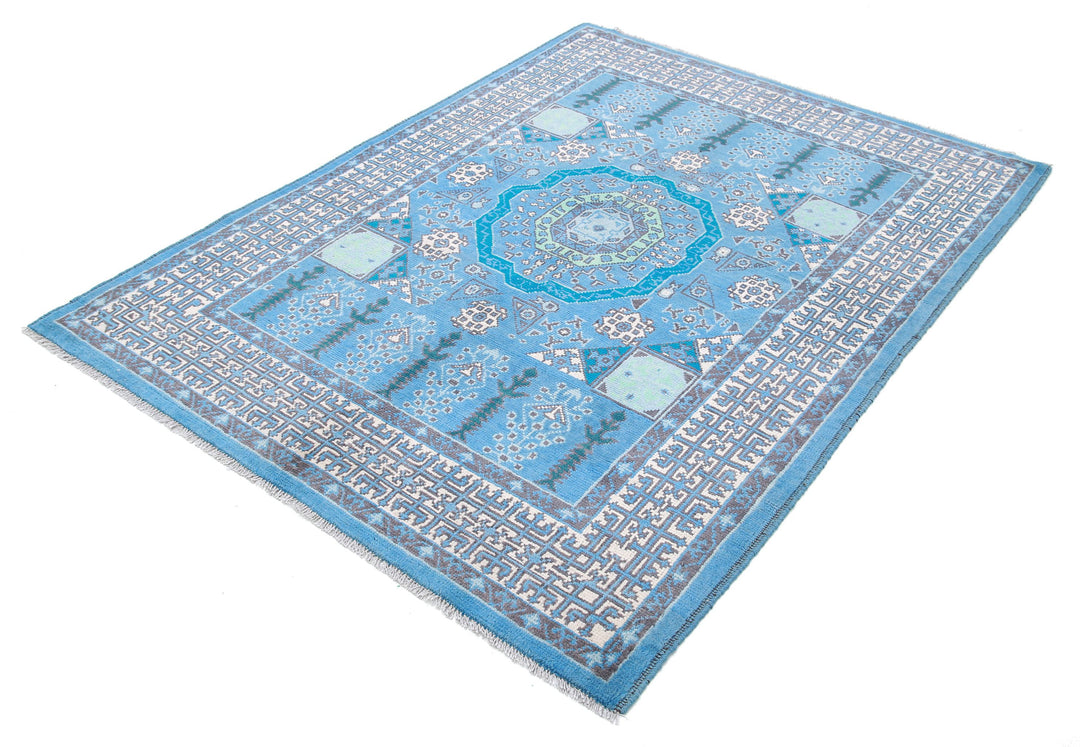 Hand Knotted Mamluk Wool Rug 4' 11" x 6' 7" - No. AT24724