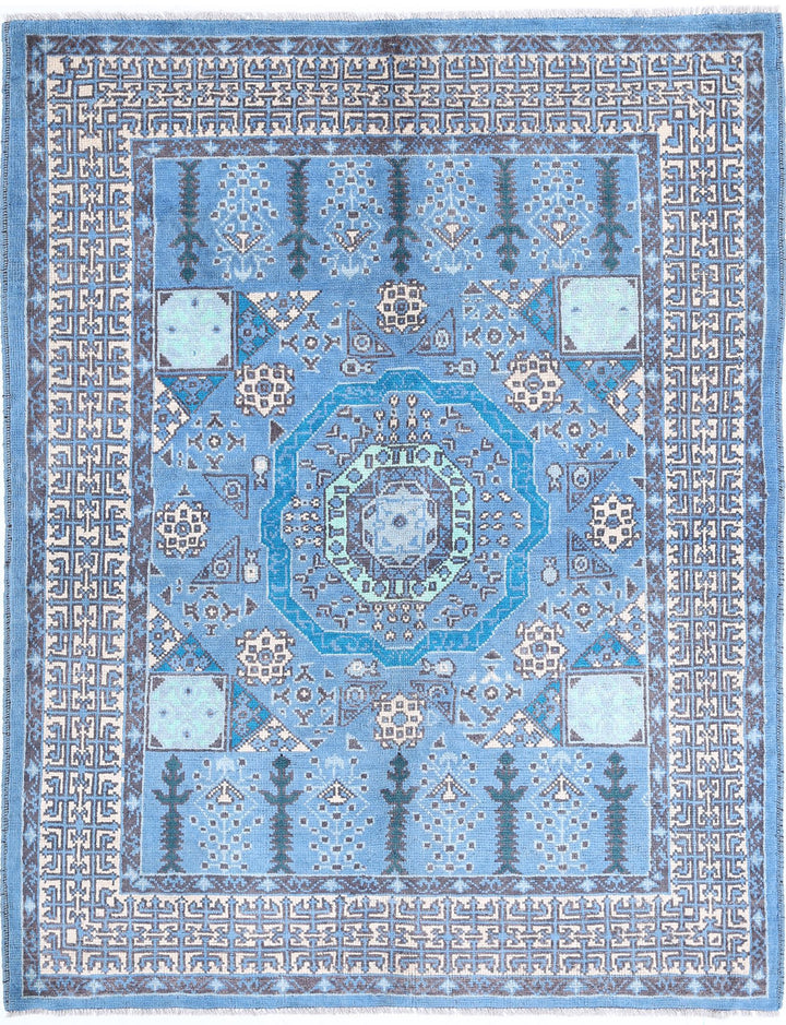 Hand Knotted Mamluk Wool Rug 4' 11" x 6' 7" - No. AT24724