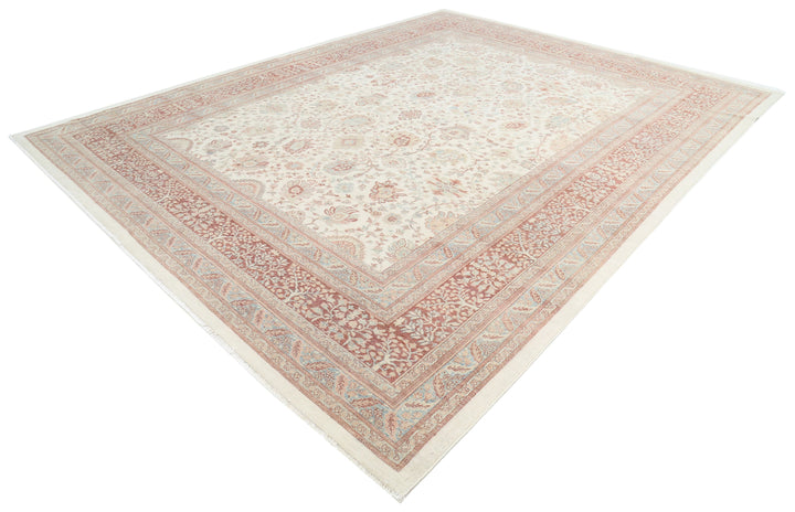 Hand Knotted Turkish Samsun Tabriz Wool Rug 10' 8" x 13' 7" - No. AT80235