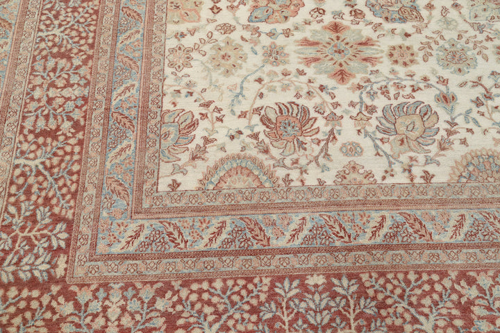 Hand Knotted Turkish Samsun Tabriz Wool Rug 10' 8" x 13' 7" - No. AT80235