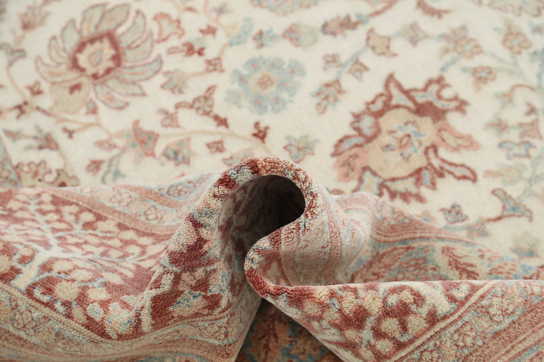 Hand Knotted Turkish Samsun Tabriz Wool Rug 10' 8" x 13' 7" - No. AT80235