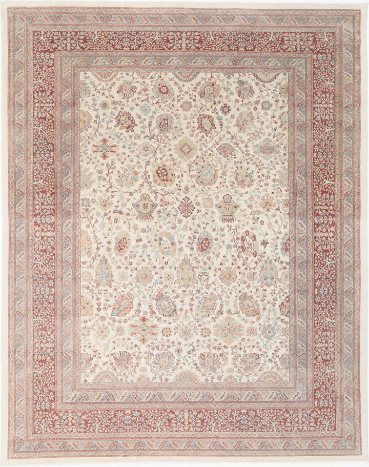 Hand Knotted Turkish Samsun Tabriz Wool Rug 10' 8" x 13' 7" - No. AT80235