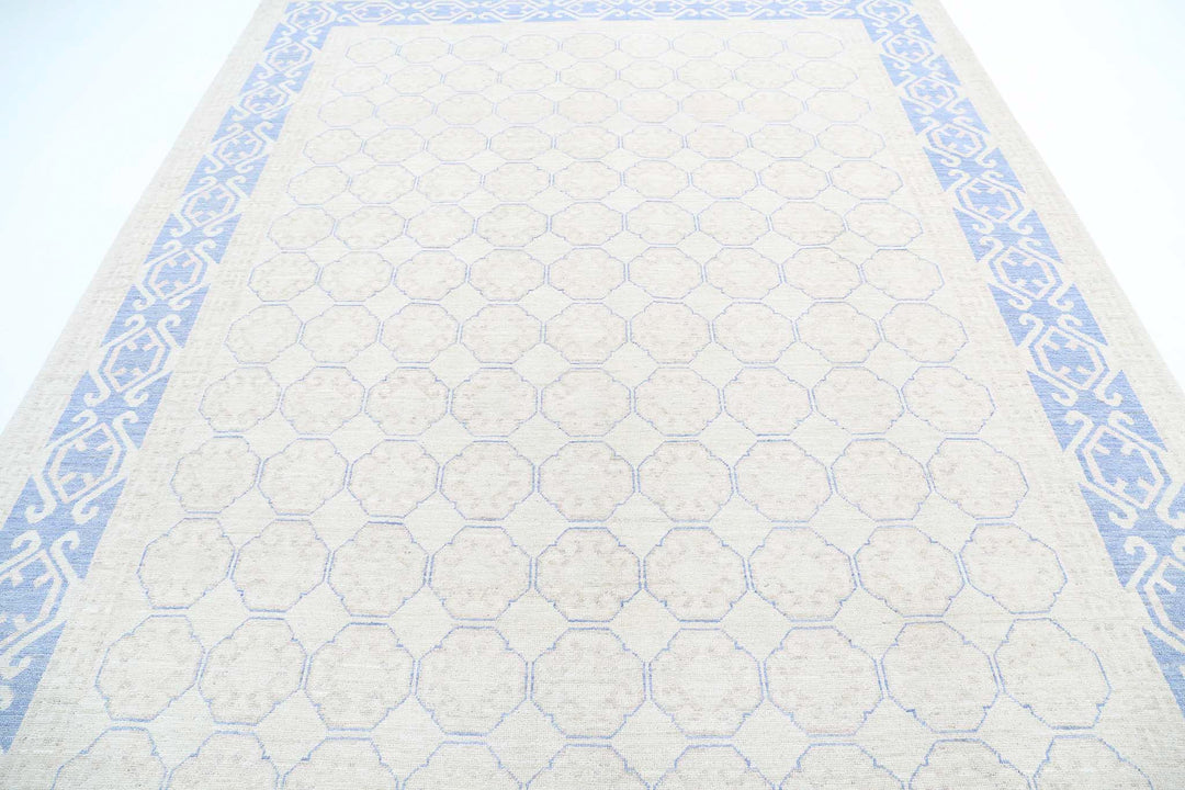 Hand Knotted Khotan Wool Rug 8' 4" x 10' 9" - No. AT75182