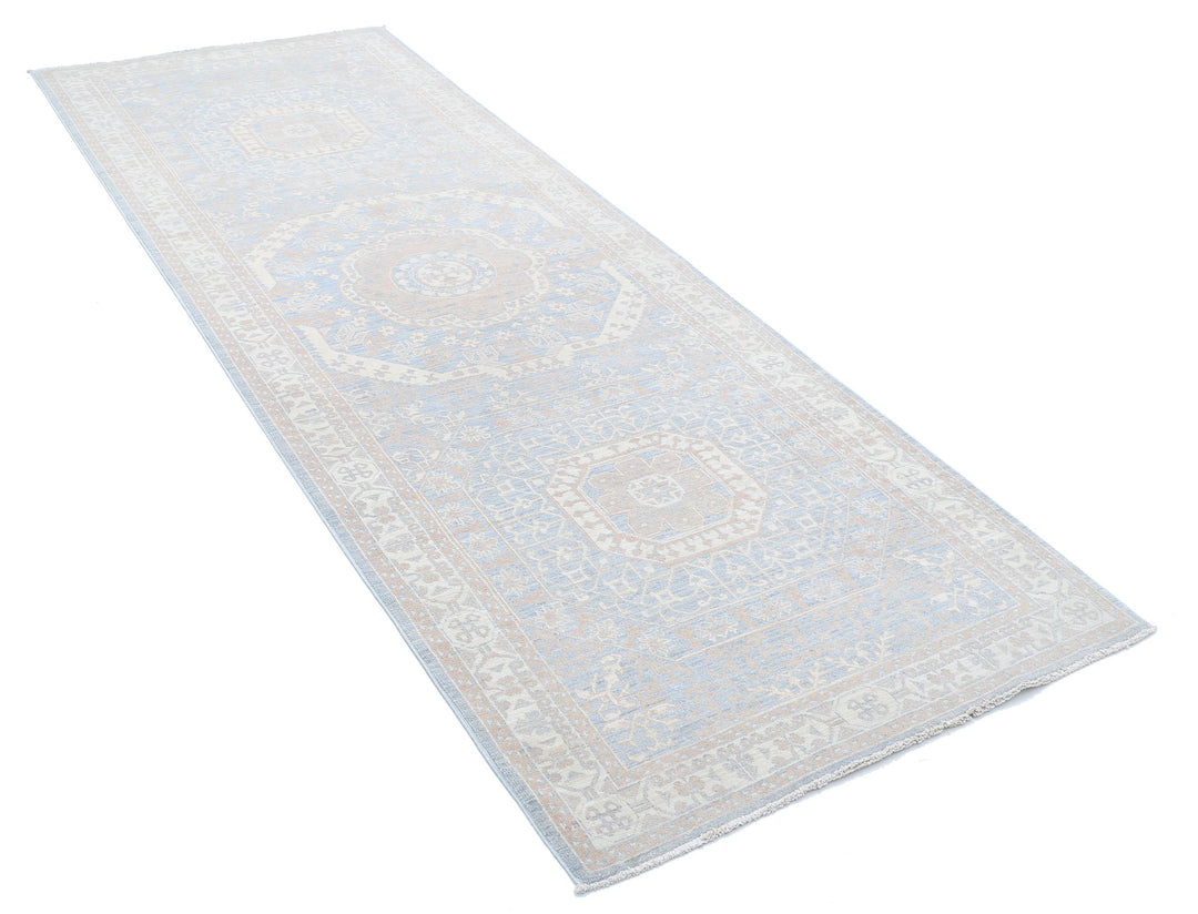 Hand Knotted Fine Mamluk Wool Rug 3' 5" x 9' 5" - No. AT17208