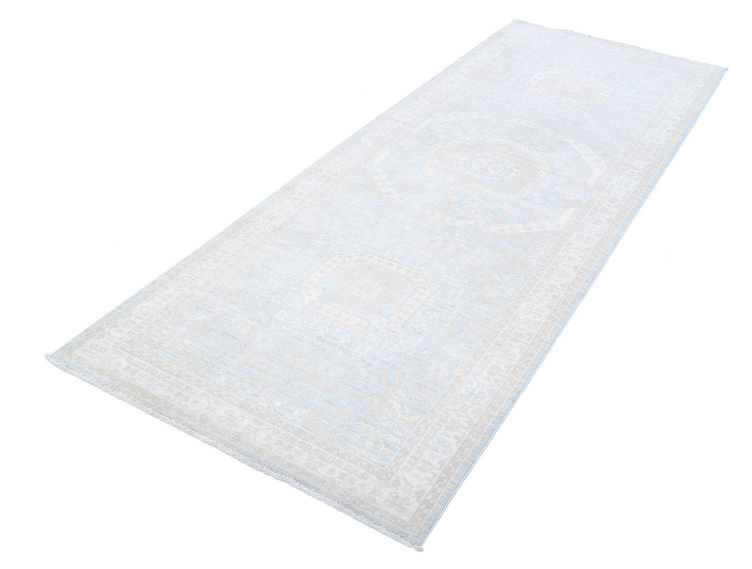 Hand Knotted Fine Mamluk Wool Rug 3' 5" x 9' 5" - No. AT17208