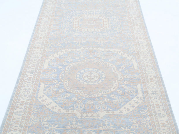 Hand Knotted Fine Mamluk Wool Rug 3' 5" x 9' 5" - No. AT17208