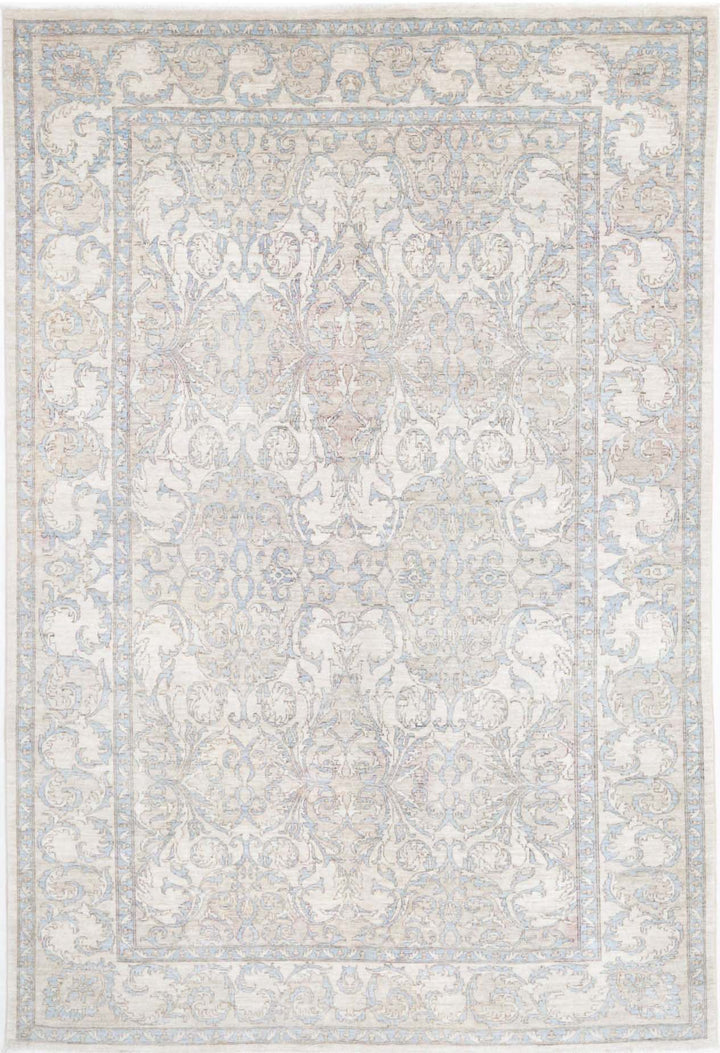 Hand Knotted Fine Serenity Wool Rug 6' 3" x 9' 1" - No. AT71143