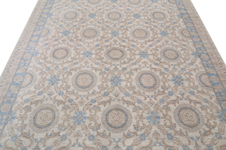 Hand Knotted Fine Serenity Wool Rug 6' 6" x 11' 0" - No. AT14519