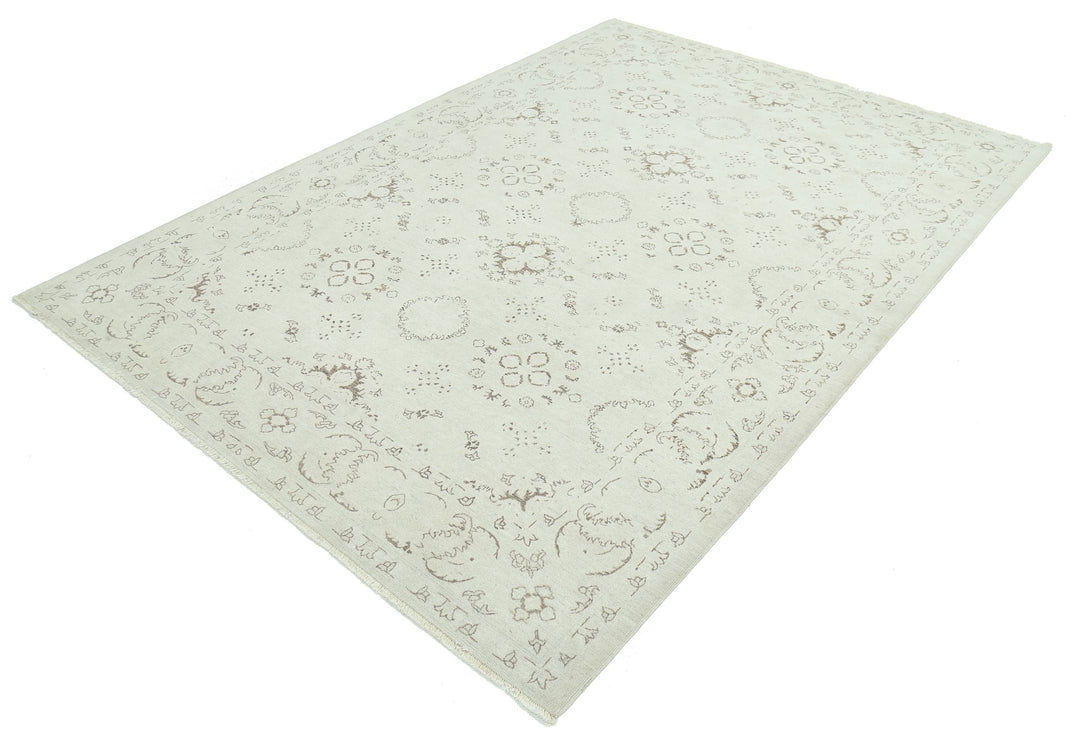 Hand Knotted Fine Serenity Wool Rug 6' 1" x 7' 7" - No. AT70553