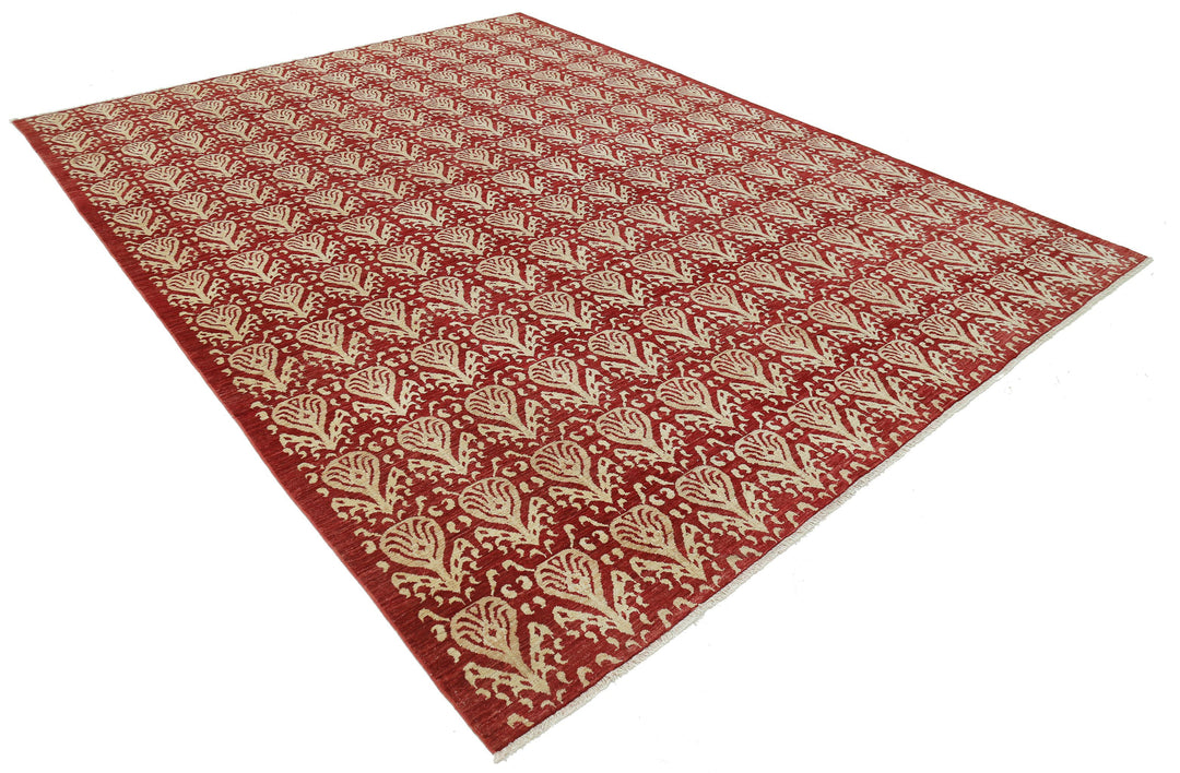 Hand Knotted Ikat Wool Rug 8' 5" x 10' 9" - No. AT58546