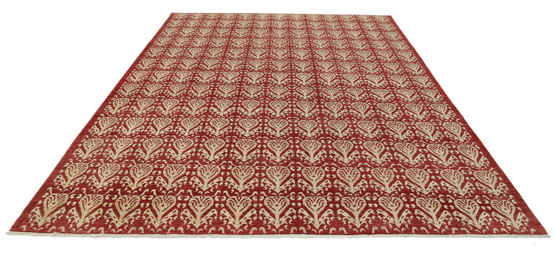 Hand Knotted Ikat Wool Rug 8' 5" x 10' 9" - No. AT58546