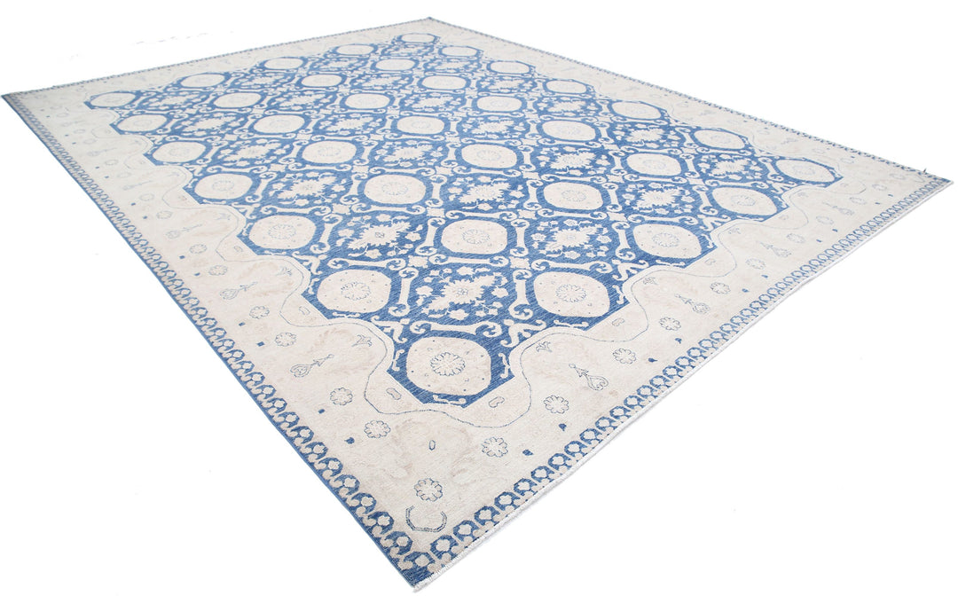 Hand Knotted Fine Ziegler Wool & Silk Rug 11' 9" x 14' 6" - No. AT96399